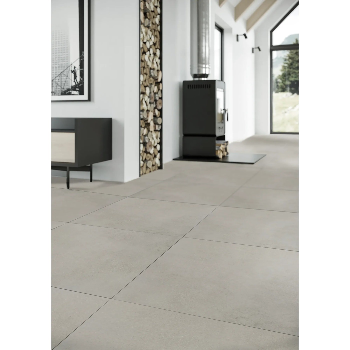 Carrelage céramique Otis effet pierre gris clair 60x60 cm